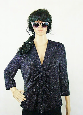 Armani Colezzioni wieczorowa połyskująca bluzka Armani Colezzioni night vintage blouse polish fashion blog netstylistka