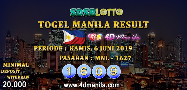 KELUARAN TOGEL MANILA 6 JUNI 2019