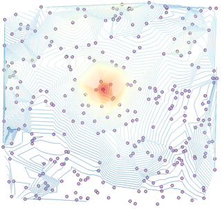 Contour lines result from points