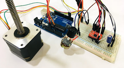 Circuit diagram to control Nema 17 stepper motor