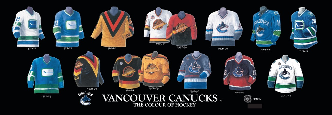 vancouver canucks jerseys through the years