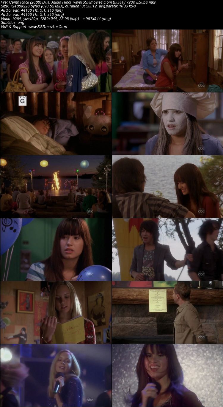 Camp Rock (2008) Dual Audio Hindi 720p BluRay x264 700MB Full Movie Download