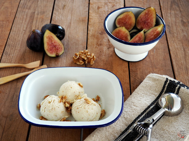 Helado de higos frescos y queso masacarpone, fácil con o sin heladera.