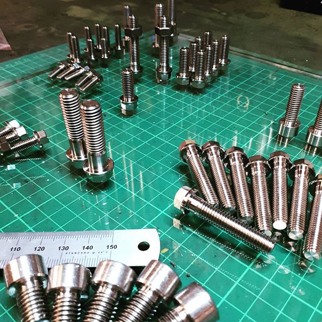 The collective noun for titanium bolts is a 'Fortune'. This is a fortune of titanium bolts, originally destined for the Fantic project and now redirected to the Superlight 1000 DS. The Fantic project hasn't been abandoned, just postponed.