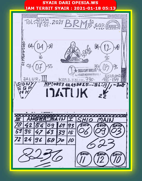 Syair Hk Hari Ini Selasa 19 Januari 2021 Opesia Official