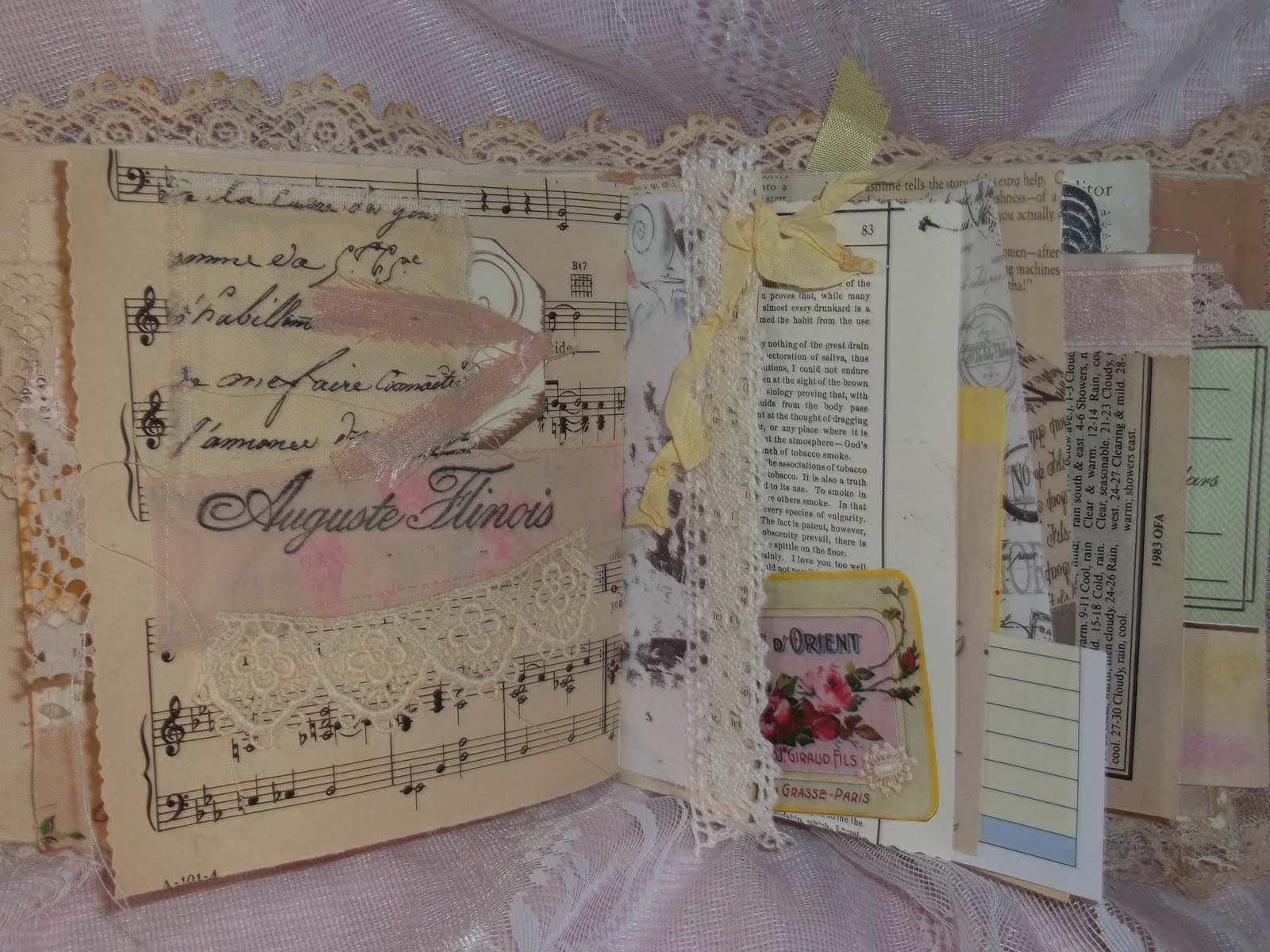 Vintage Romance: Art journal blue and yellow