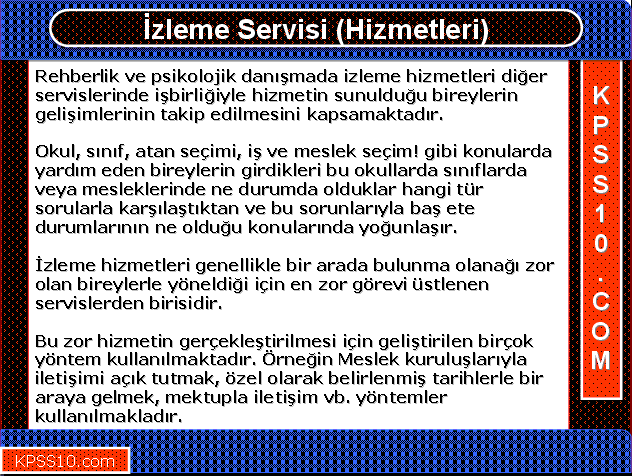 İzleme Servisi - Rehberlik Ders Notları İndir