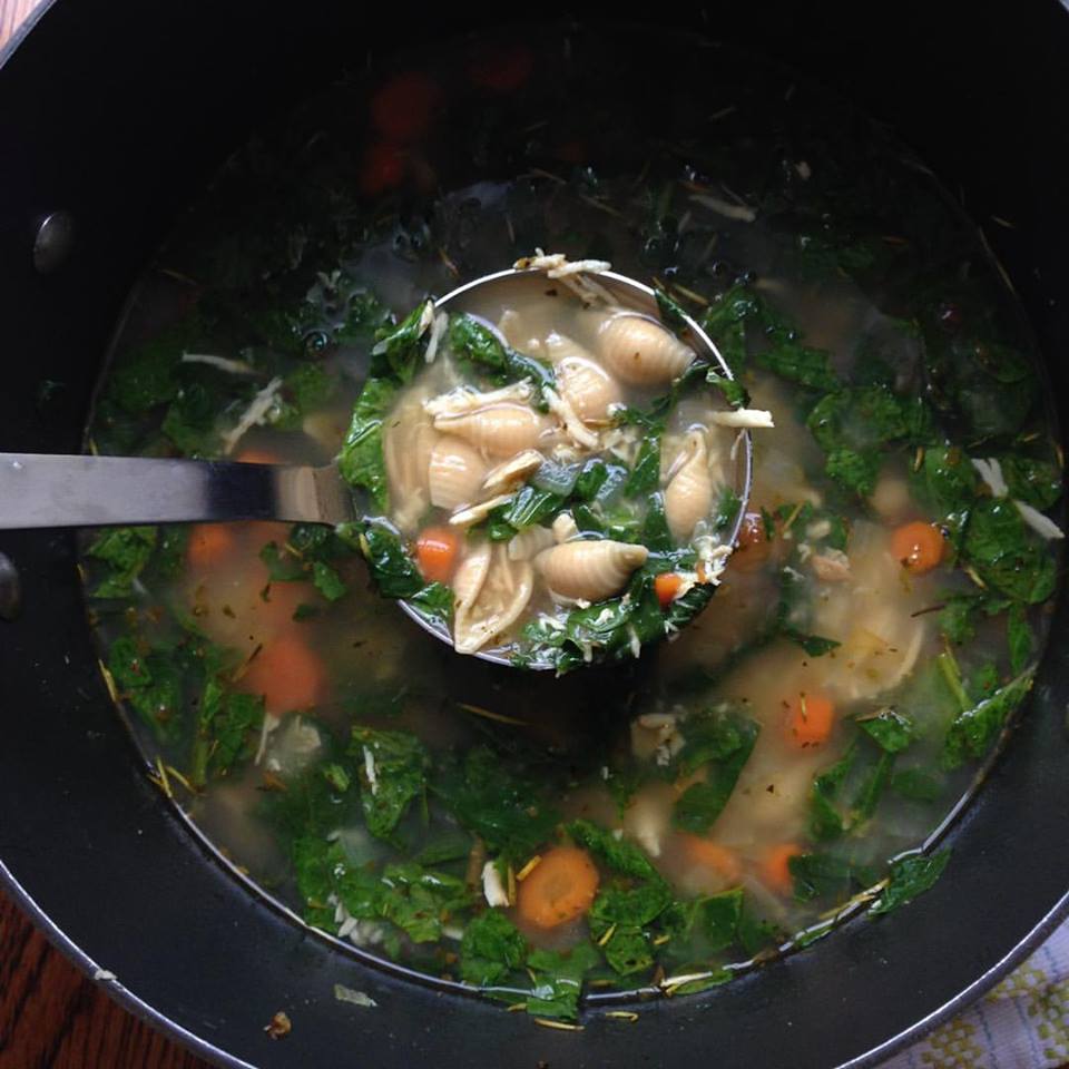 Simply Mangerchine Lemon Chicken Soup with Spinach