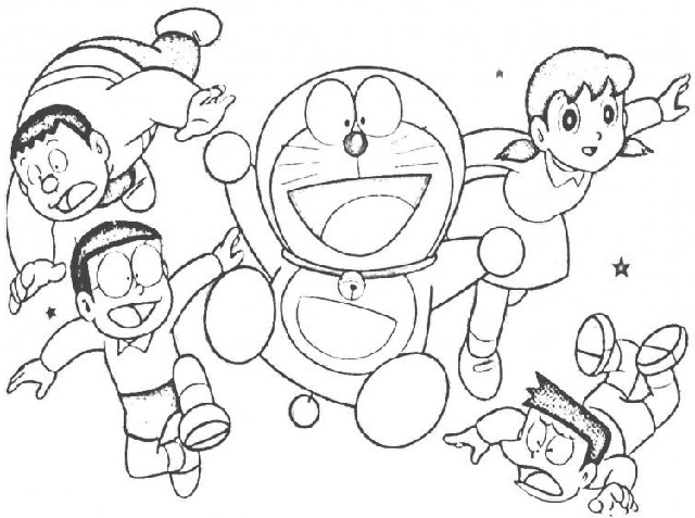gambar mewarnai anak doraemon