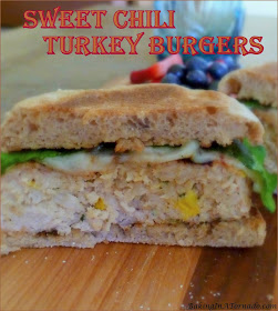 Sweet Chili Turkey Burgers, lower in fat, bursting with fresh flavors, perfect for any cookout. | Recipe developed by www.BakingInATornado.com | #recipe #dinner
