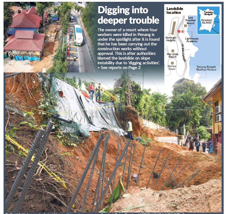 Bungah landslide tanjung Tanjung Bungah