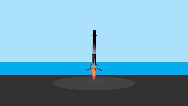 spacex rocket falcon landing minimalist illustration wallpaper