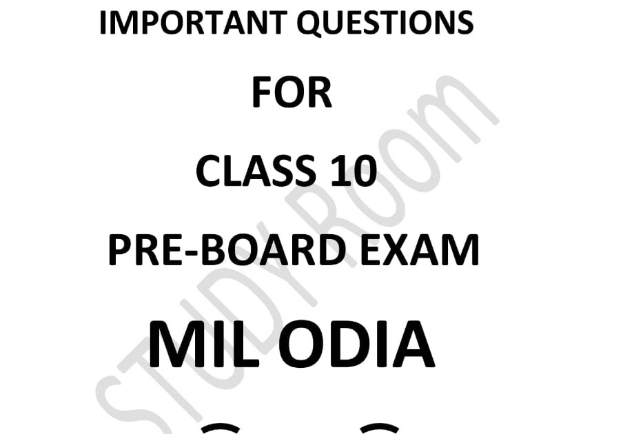A SAMPLE PAPER FOR PREBOARD CLASS 10( ସାହିତ୍ୟ ସିନ୍ଧୁ )