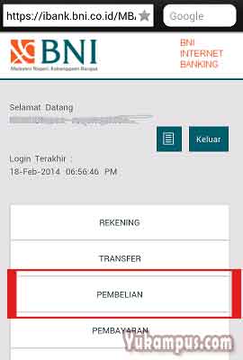 Cara Beli Atau Isi Pulsa Lewat Bni Internet Banking Yukampus