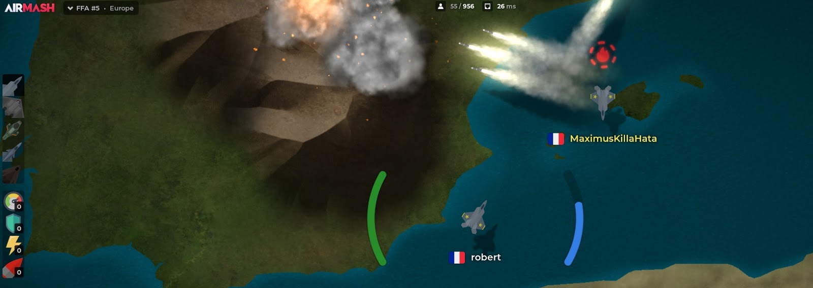 Airmash un jeu d'aviation 2D multijoueurs gratuit (navigateur)