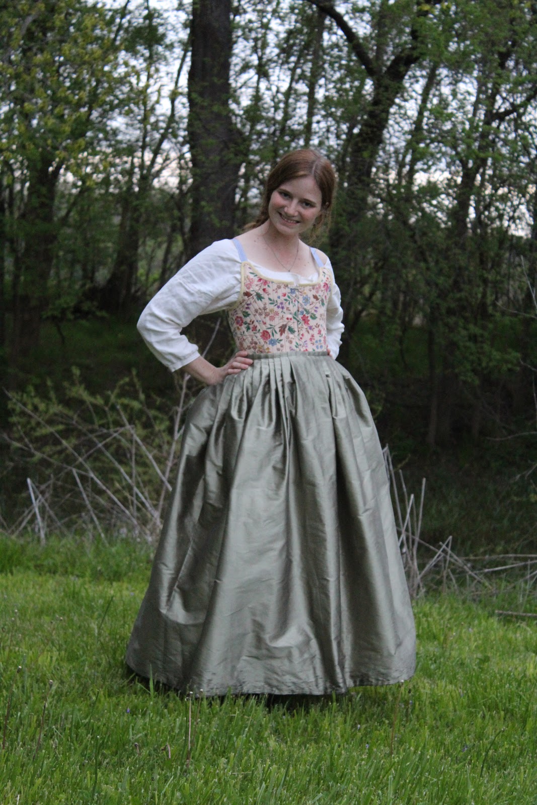 The Sewing Goatherd A 1780's Green Silk Petticoat and A Split Rump to