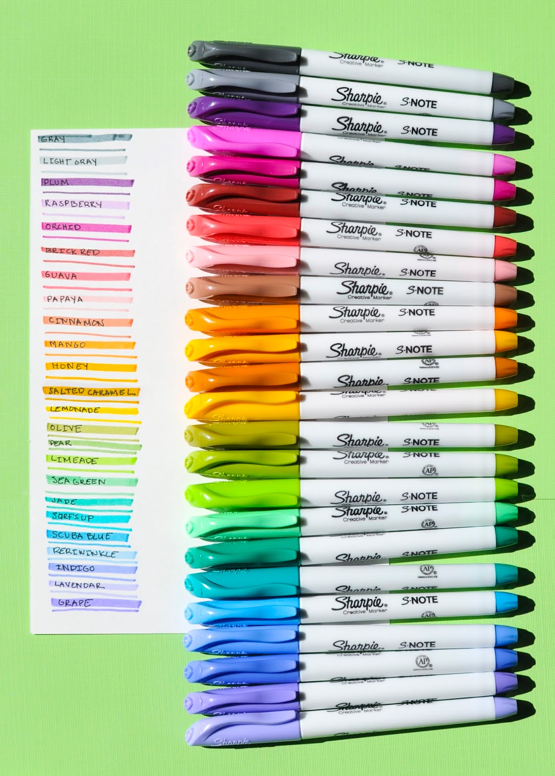 Sharpie Fine Point Markers Color Chart
