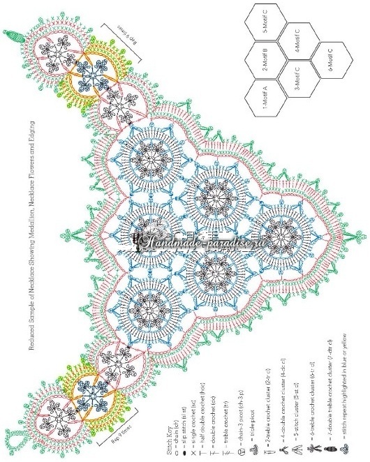 Красивое ожерелье крючком. Схема