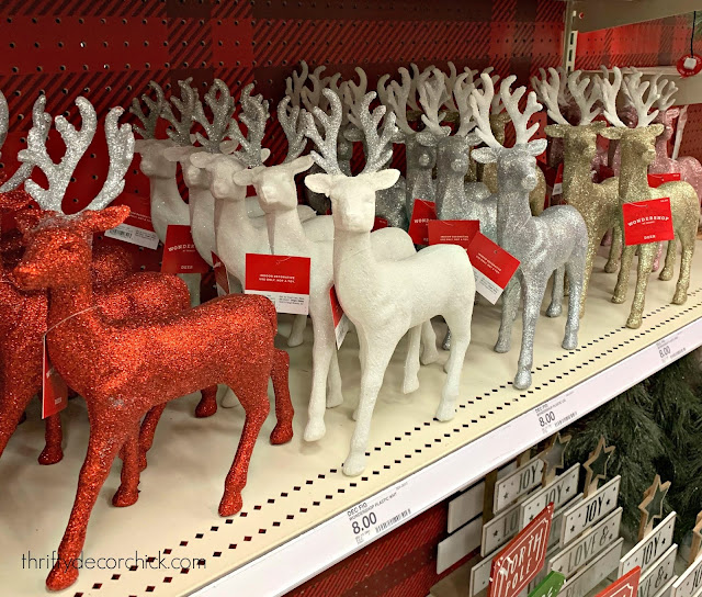 glitter reindeer figurines 