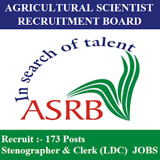 ASRB Admit Card 2017 | 173 Posts | Stenographer & Clerk (LDC) | Sarkari Naukri Agricultural Scientists Recruitment Board, ASRB, ASRB Admit Card, Admit Card, asrb logo