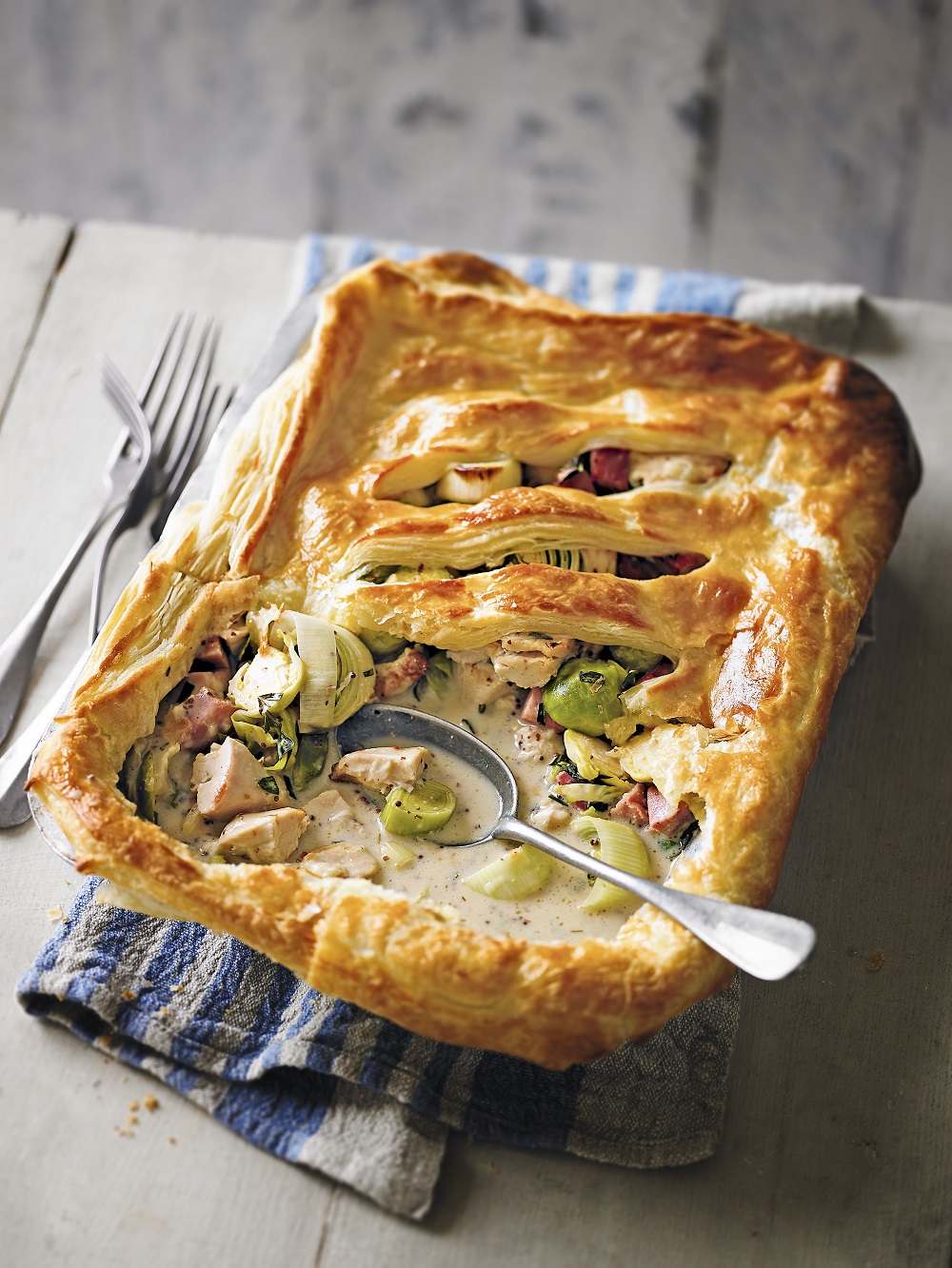 Turkey, Gammon And Sprout Pot Pie