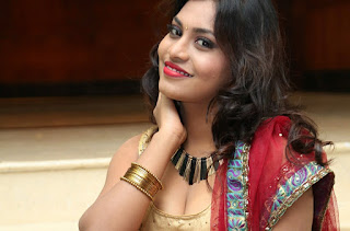 Priya Augustin Looks Stunning in Sleeveless Choli and Red Saree