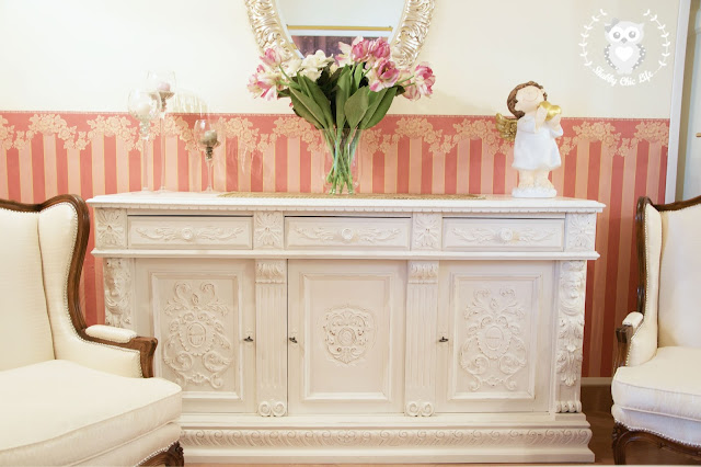 credenza stile rinascimento trasformata in stile shabby chic
