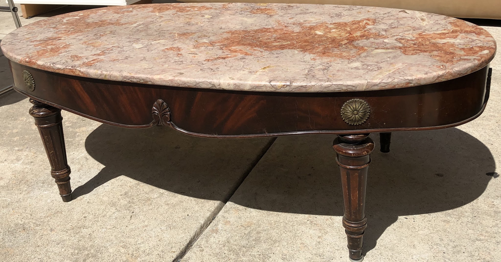 Uhuru Furniture & Collectibles REDUCED 475712 Marble Top Coffee Table