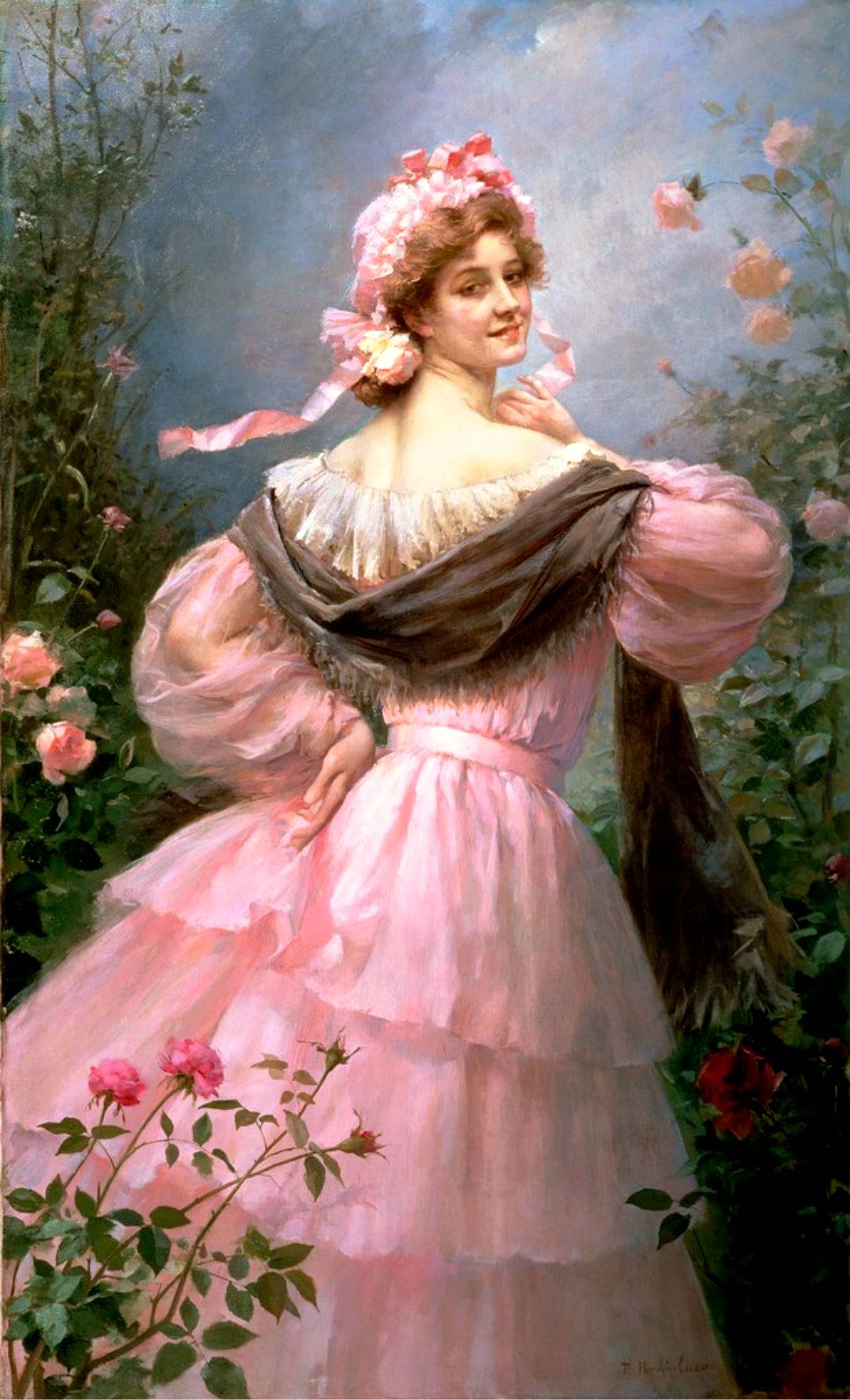 Барышня красавица. Marie Felix Hippolyte Lucas 1854-1925 художник.