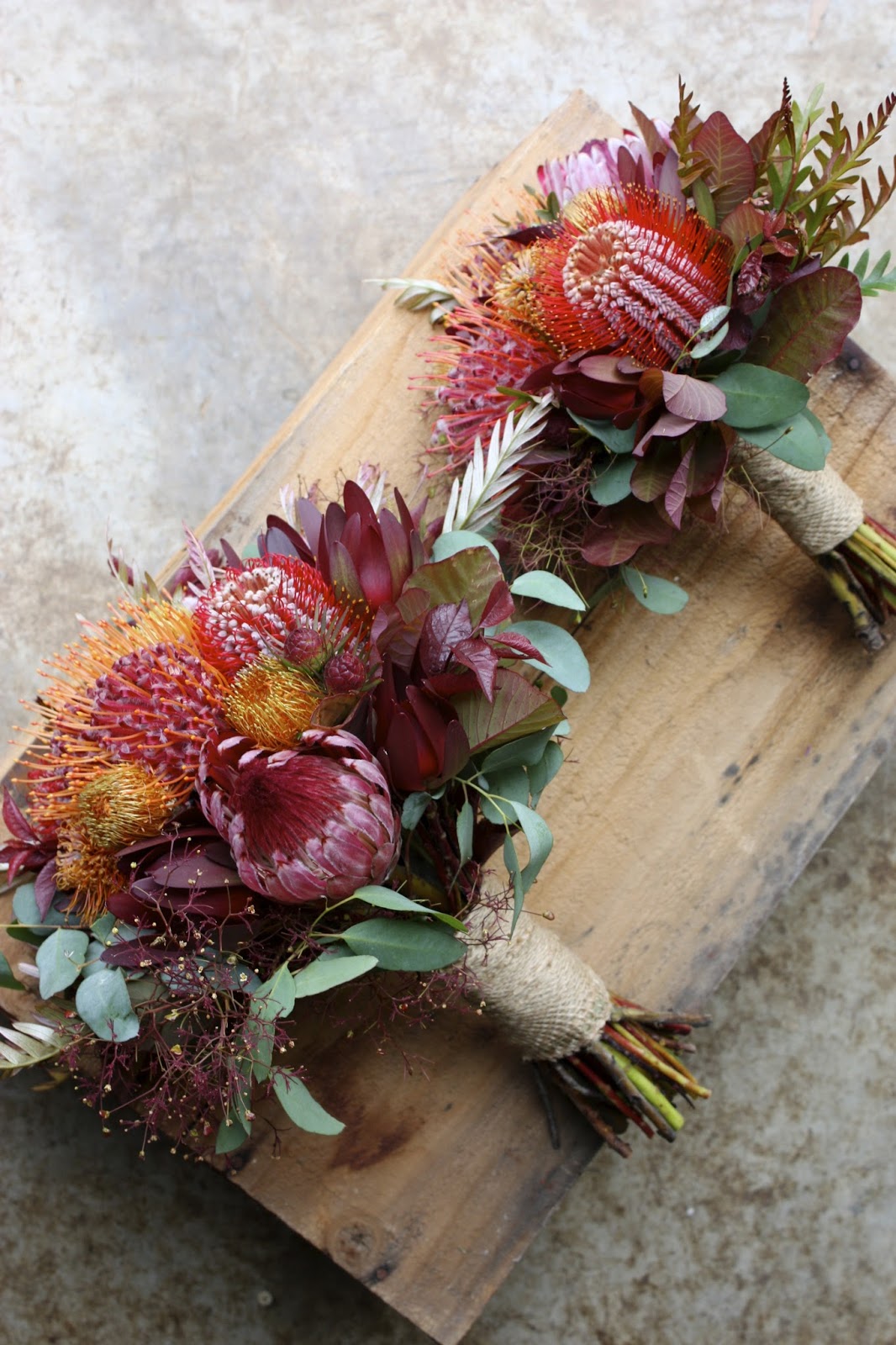 Swallows Nest Farm: Red and Gold Summer Natives for a December Wedding