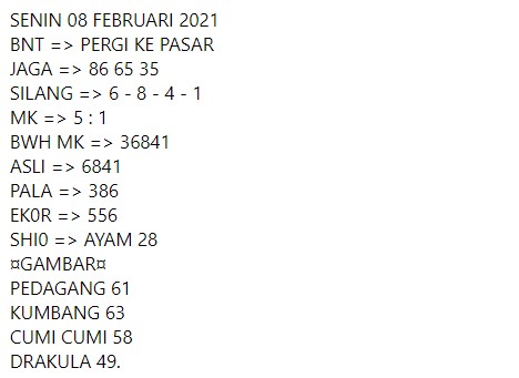Syair Harian Sgp 8 Februari 2021 Kode Syair Sgp Hk Sd Motesia Syair Harian Sgp 8 Februari 2021 Kode Syair Sgp Hk Sd Motesia