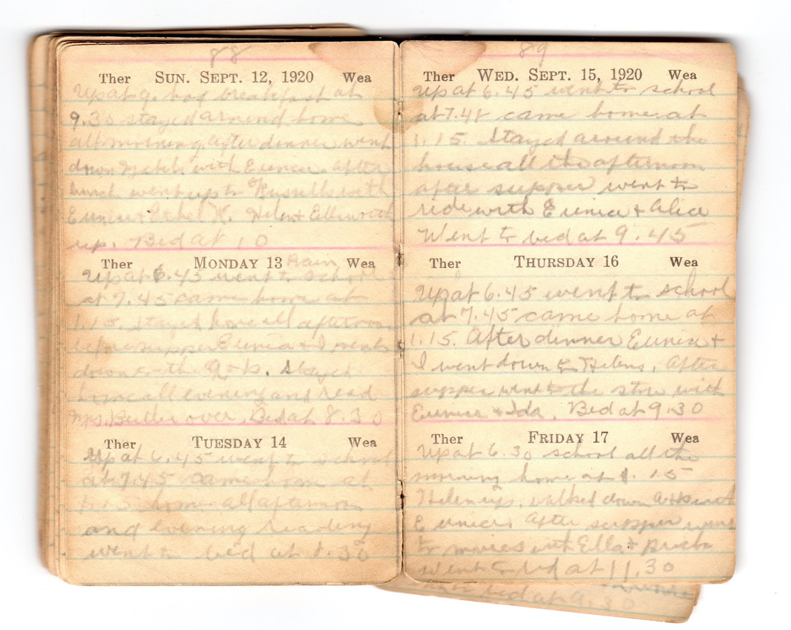 Nutfield Genealogy My Grandmother's Diary Part 21, September 12 23