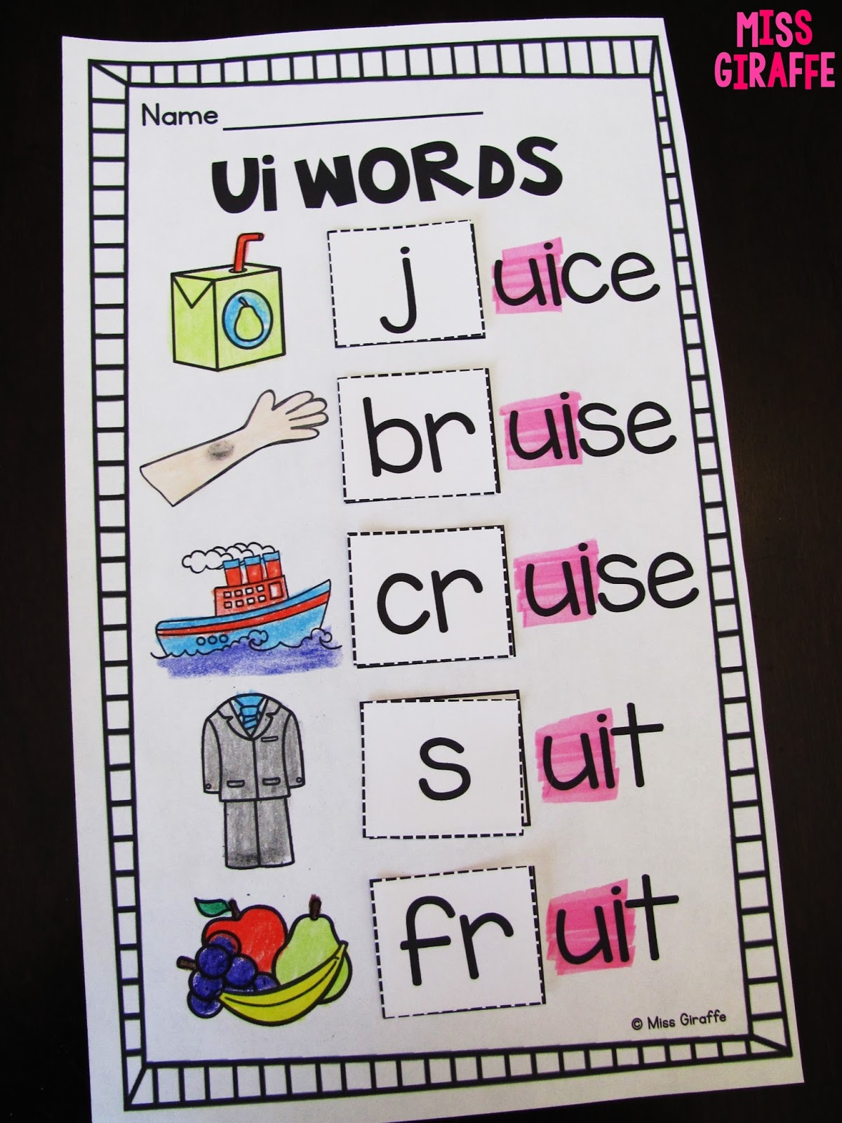 Miss Giraffe's Class: EW UE UI Activities