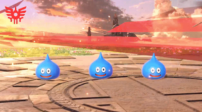 Three Blue Slime Victory Screen animation Hero Super Smash Bros. Ultimate