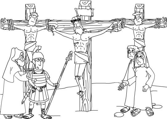Dibujo para colorear Jesús crucificado