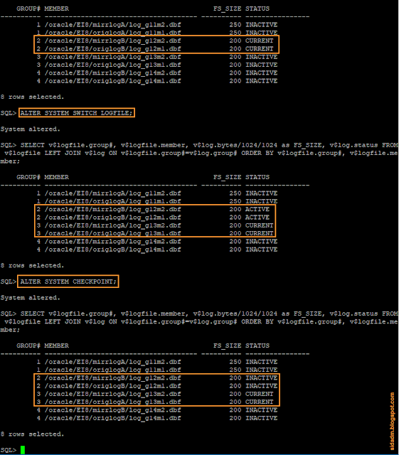 Увеличить redo log oracle