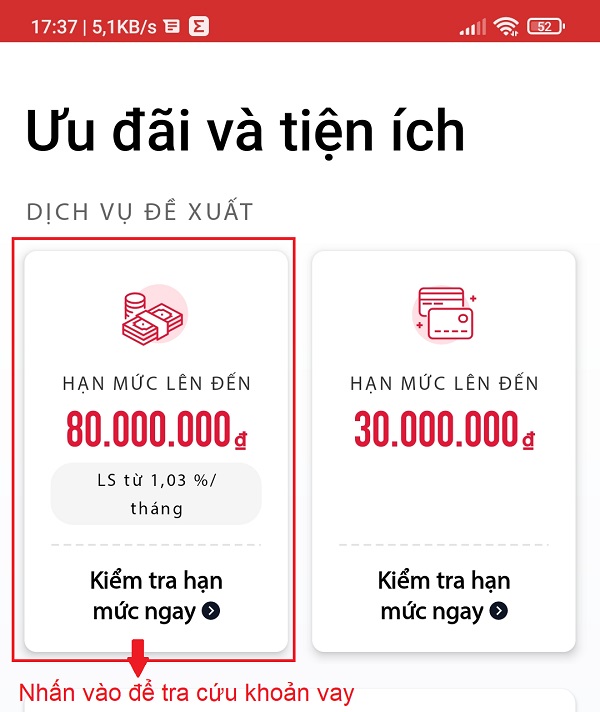 Cách tra cứu vay tiền mặt HomeCredit qua app 1