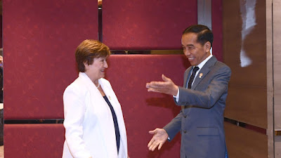 Bahas Kondisi Ekonomi Global, Presiden Jokowi Bertukar Pikiran dengan Direktur Pelaksana IMF