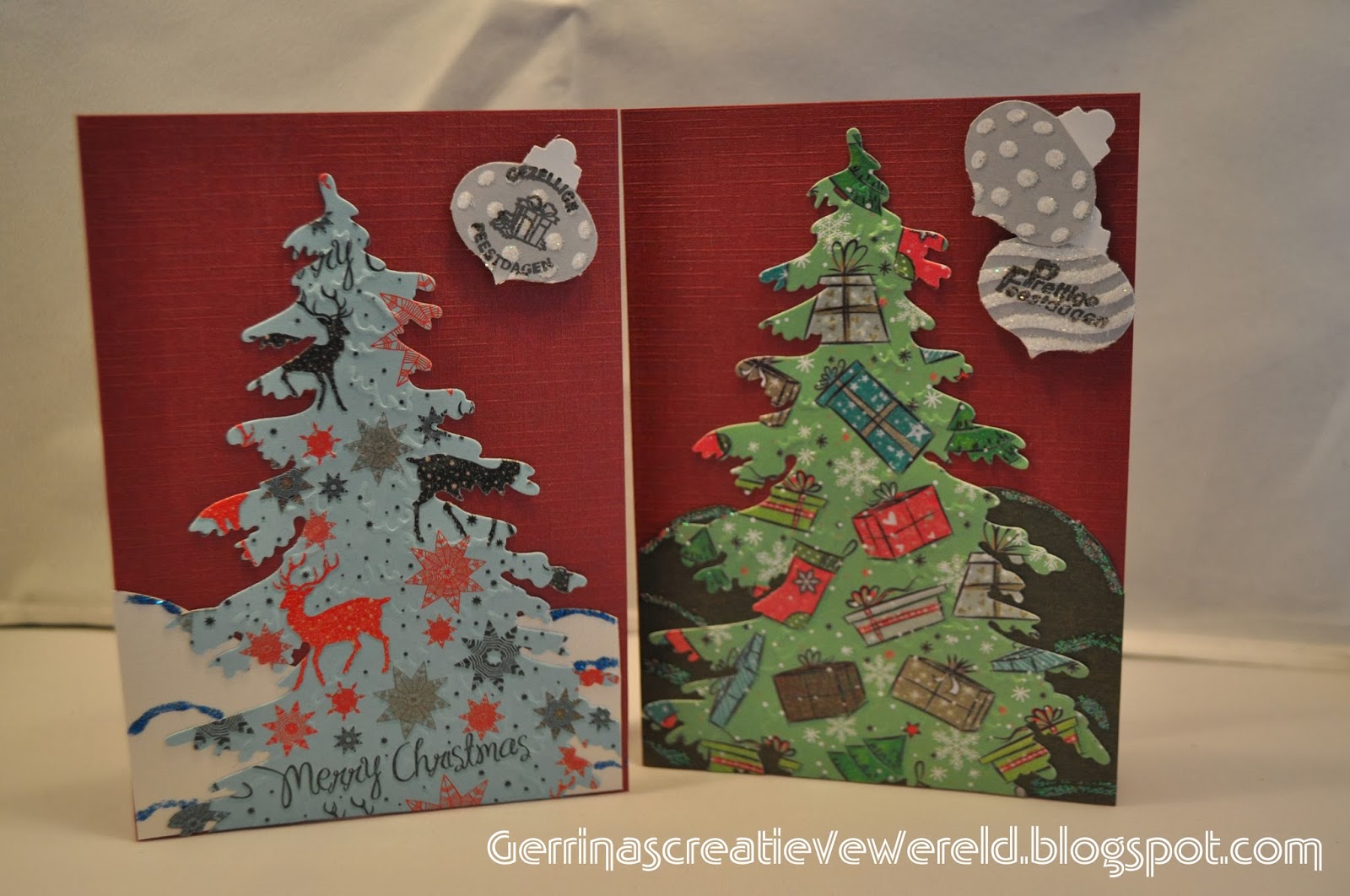 Gerrina's creatieve wereld Scrapkerstkaarten / ScrapChristmascards