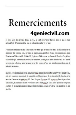 exemple de remerciement mémoire word et pdf