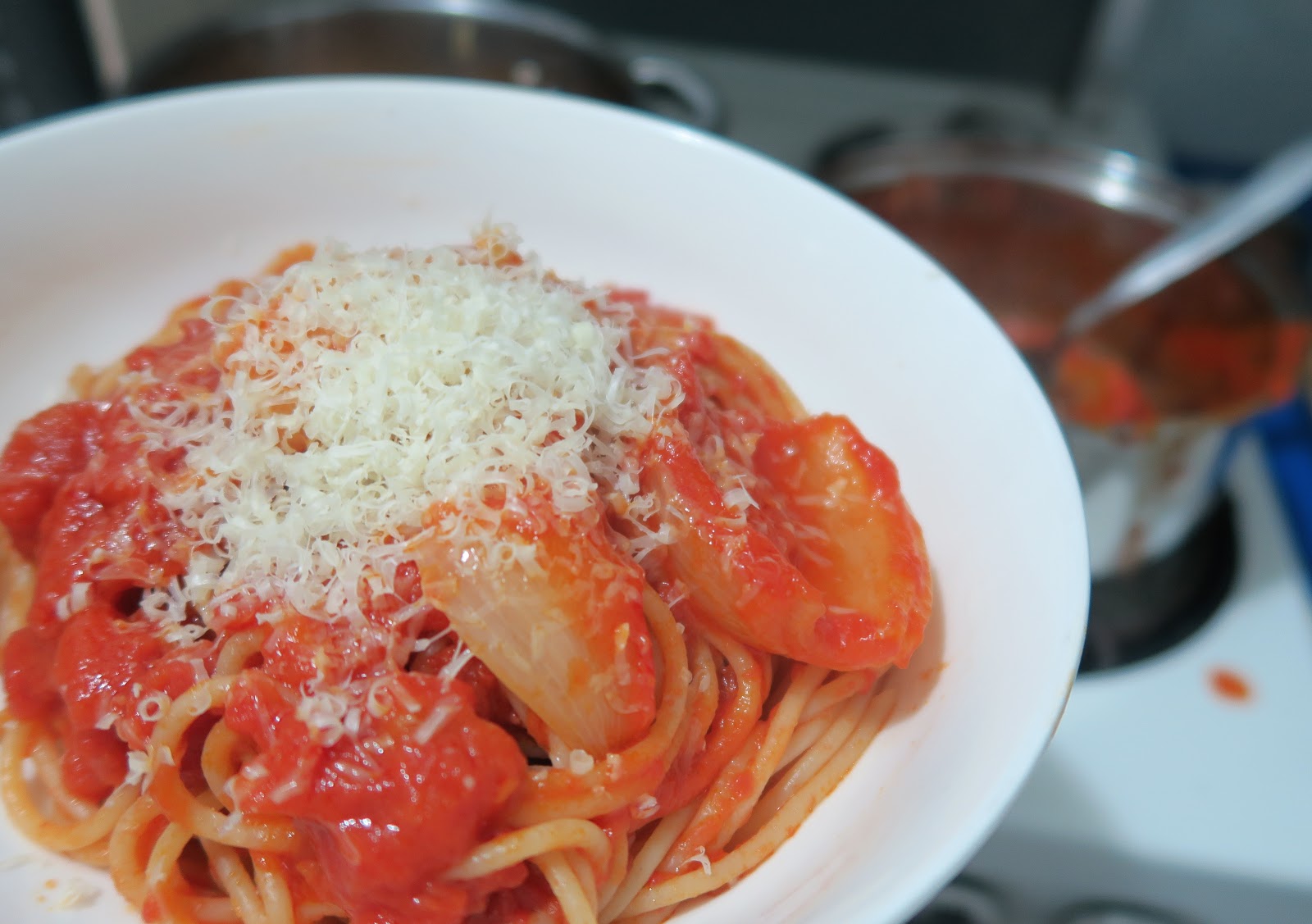salt sugar & i January, perspective + Marcella Hazan’s Tomato Sauce with Onion and Butter.