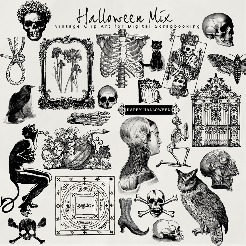 free vintage halloween images clip art - photo #46