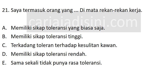 Contoh Soal Tes Karakteristik Pribadi Tkp Part 3 Cari Aja