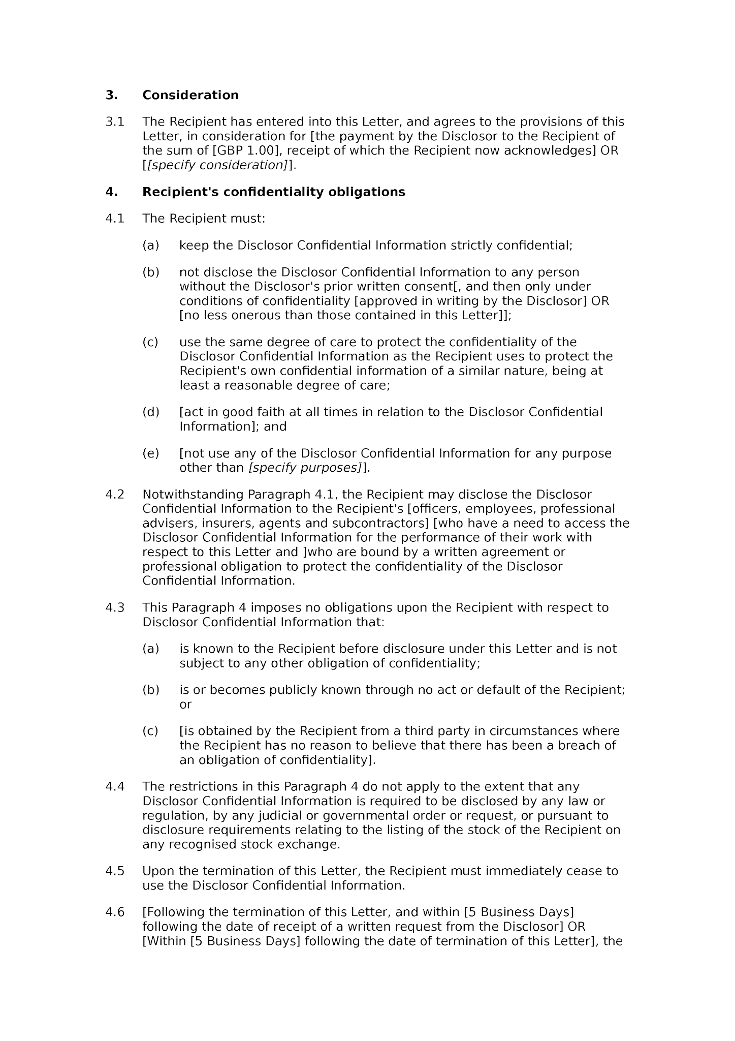 Disclosure Letter Template ~ Resume Letter