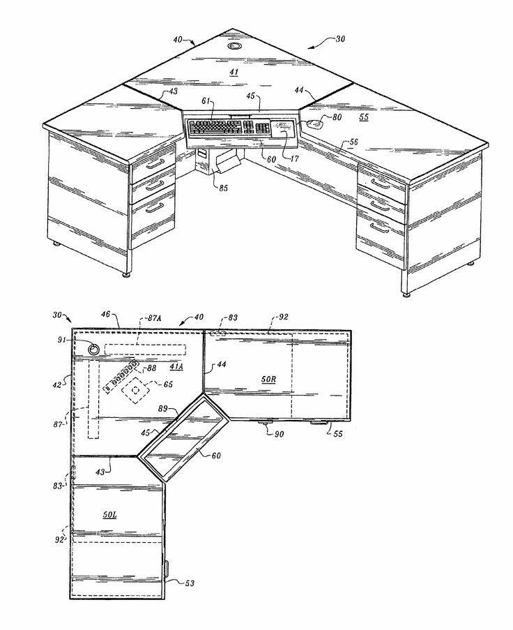 Planos para muebles de madera esquineros de oficina : Escritorios en L