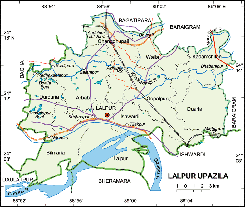 Lalpur Upazila Map Natore District Bangladesh