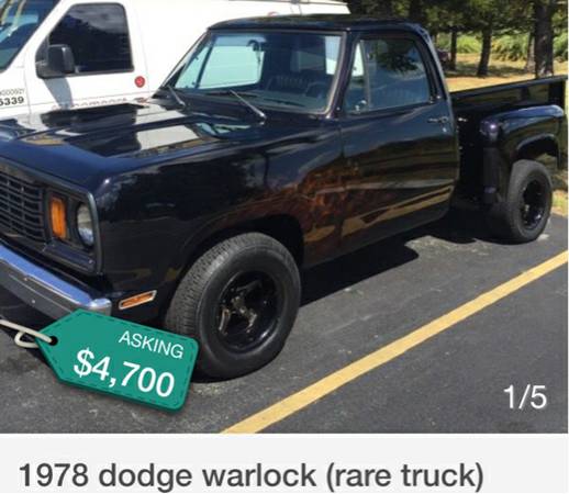 1978 Dodge Warlock Stepside Pickup Truck For Sale