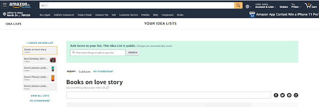 Amazon Influencer Program create idea list for storefront