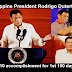 10 things that the Philippine President Rodrigo Duterte made during his first 100 days