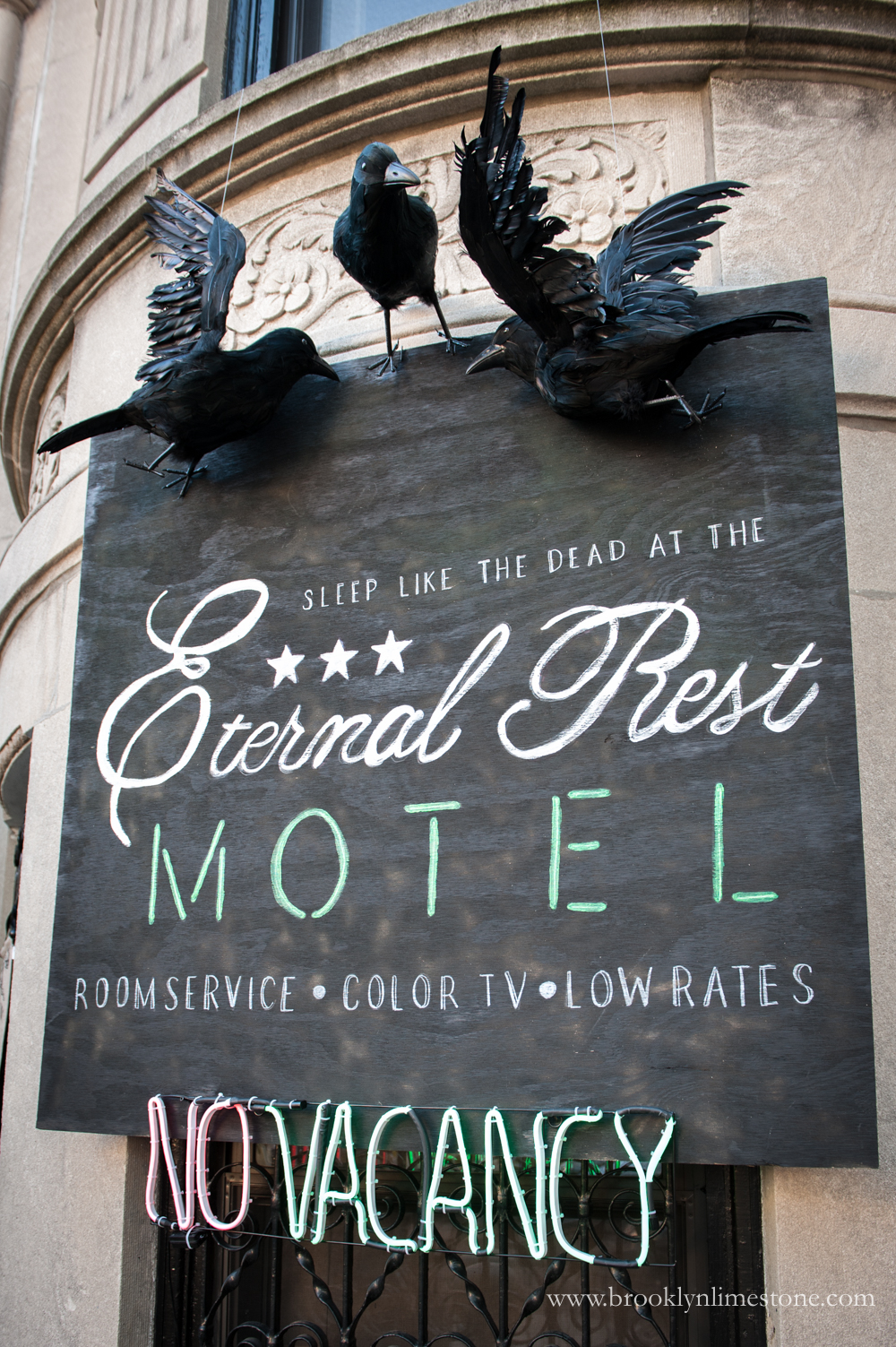 Both DIY and elements from Lowes make this amazing Haunted Hotel Halloween a success.  